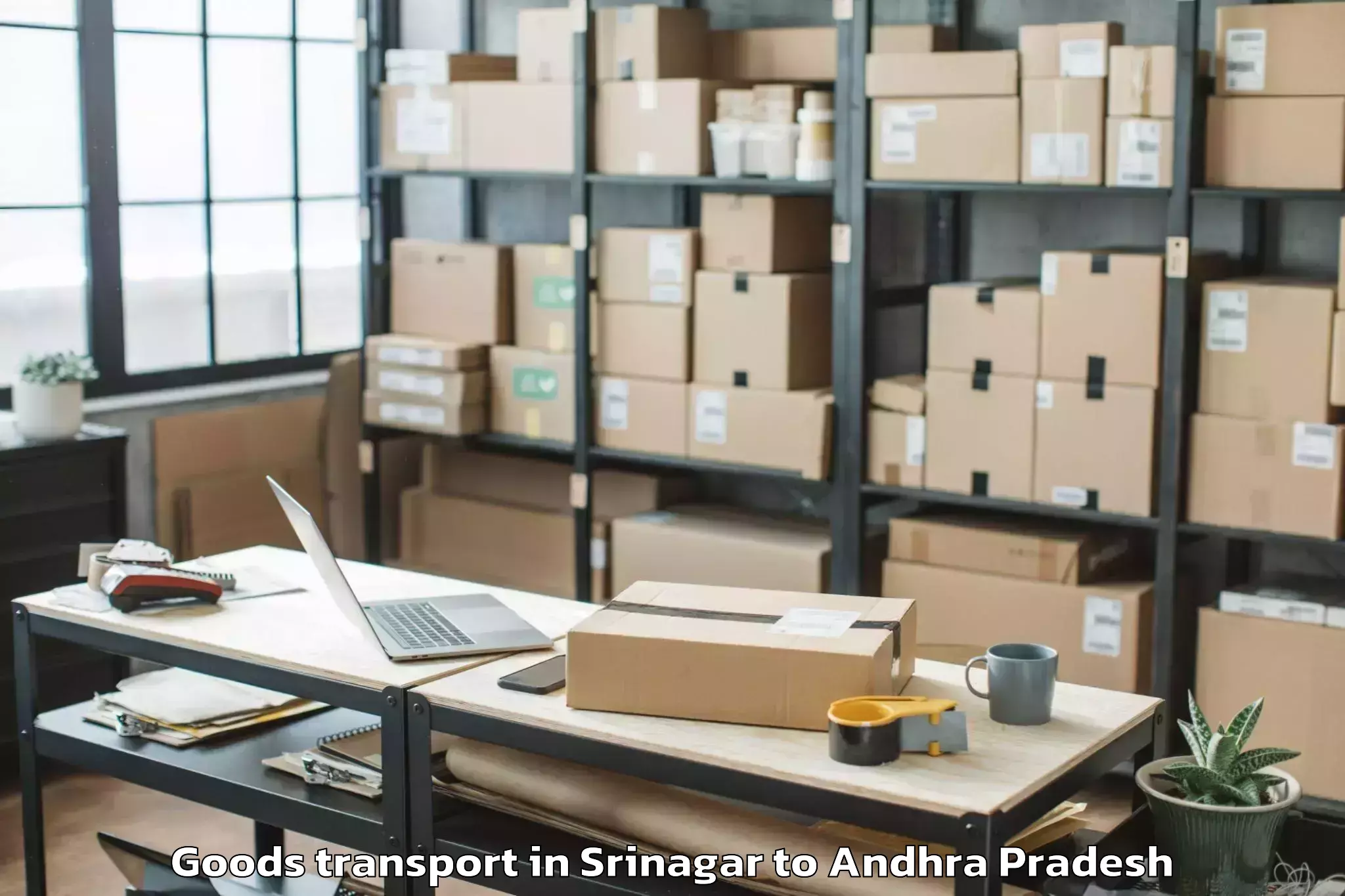 Book Srinagar to Jaggaiahpet Goods Transport Online